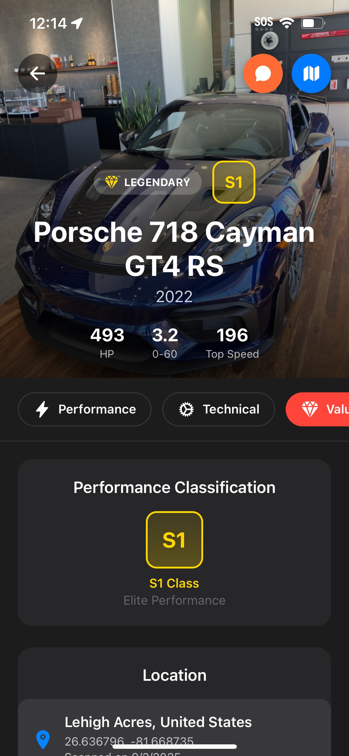 Porsche 718 Cayman GT4 RS Scan Results - 2022 Legendary S1