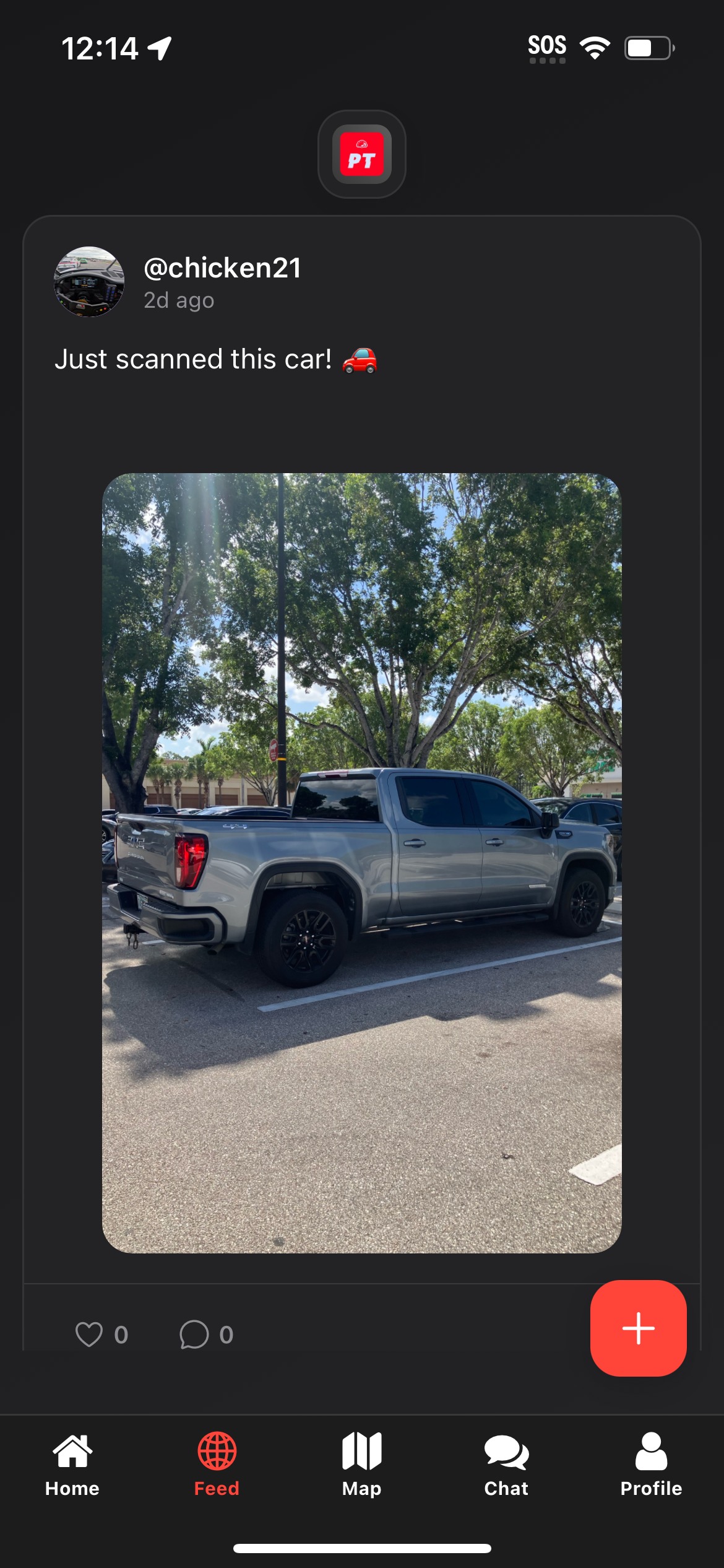 PocketTuner Social Feed - User sharing scanned car